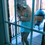 tgirl in skimpy pjs locked outside in winter